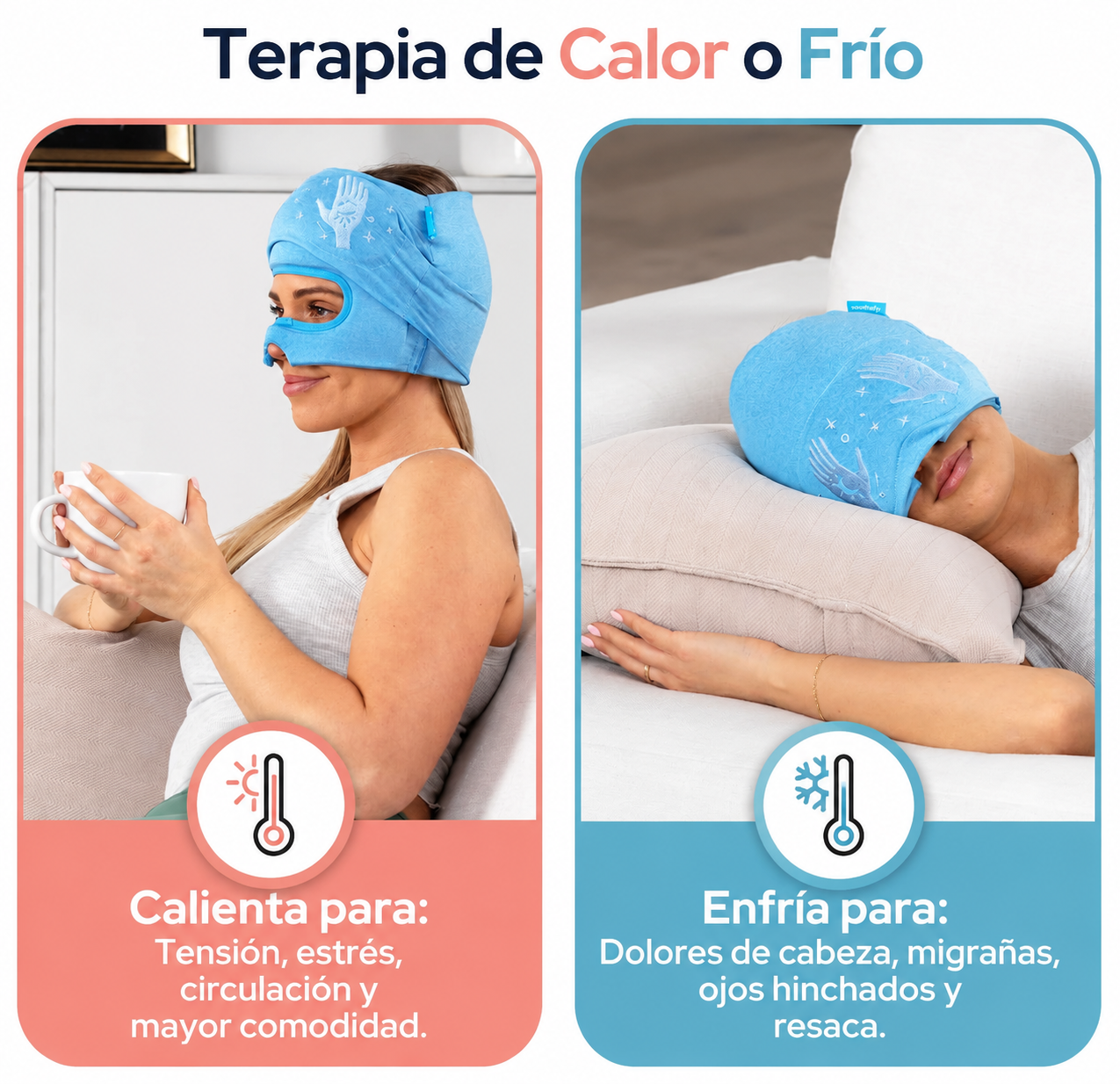 Soothefy Mascara de Terapia Frío-Calor para Cabeza